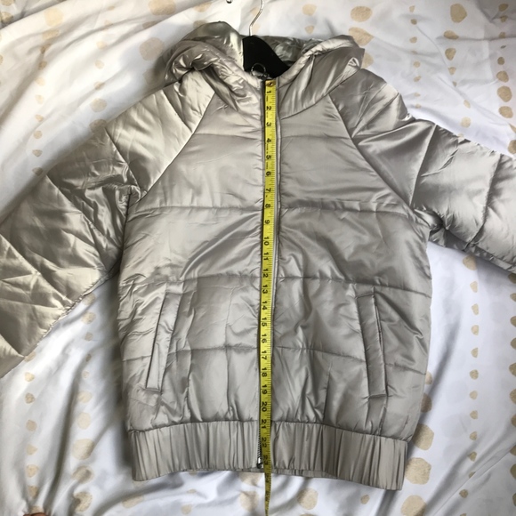 NWT Metallic Jacket Lightweight Silver Puffer - Picture 4 of 8